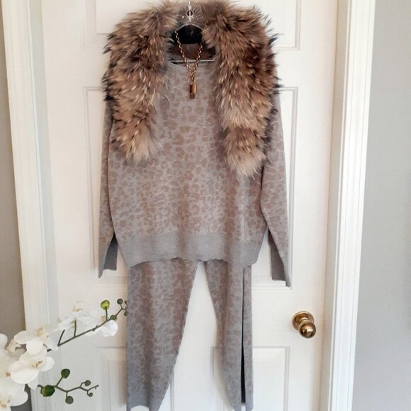 NWT Heartloom caramel animal print loungewear bundle set, XL - Picture 8 of 15